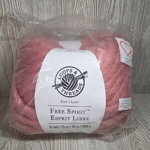 Loops & Threads Free Spirit Jumbo Yarn in Dusty Rose 54 Yards NEW